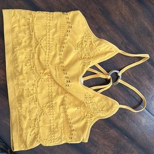Yellow beach cropped tank